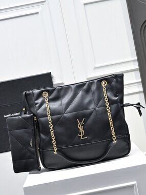 YSL Saint Laurent Jamie Shopping Small Leather Tote Bag Black